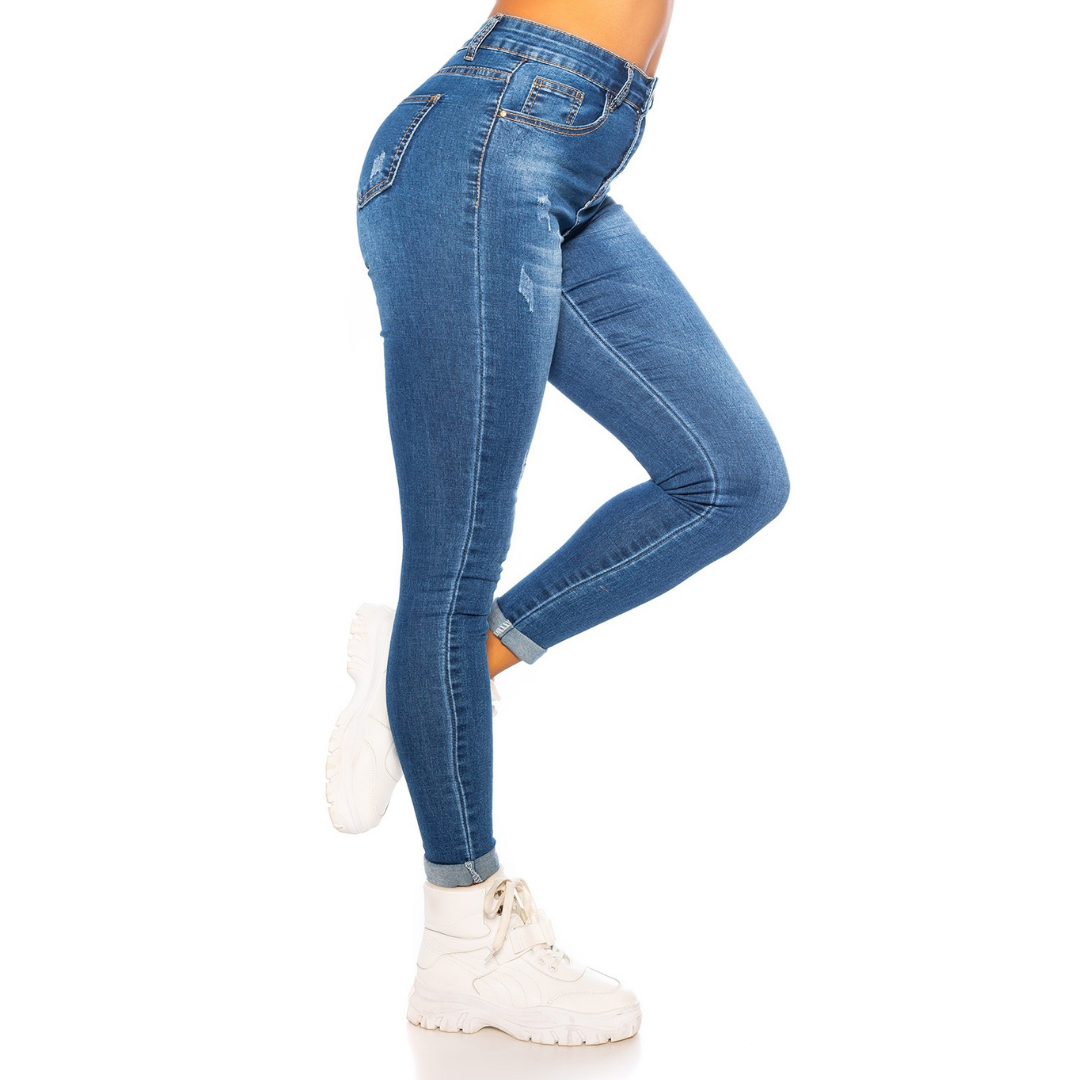 Mid Wash High Waist Jeans