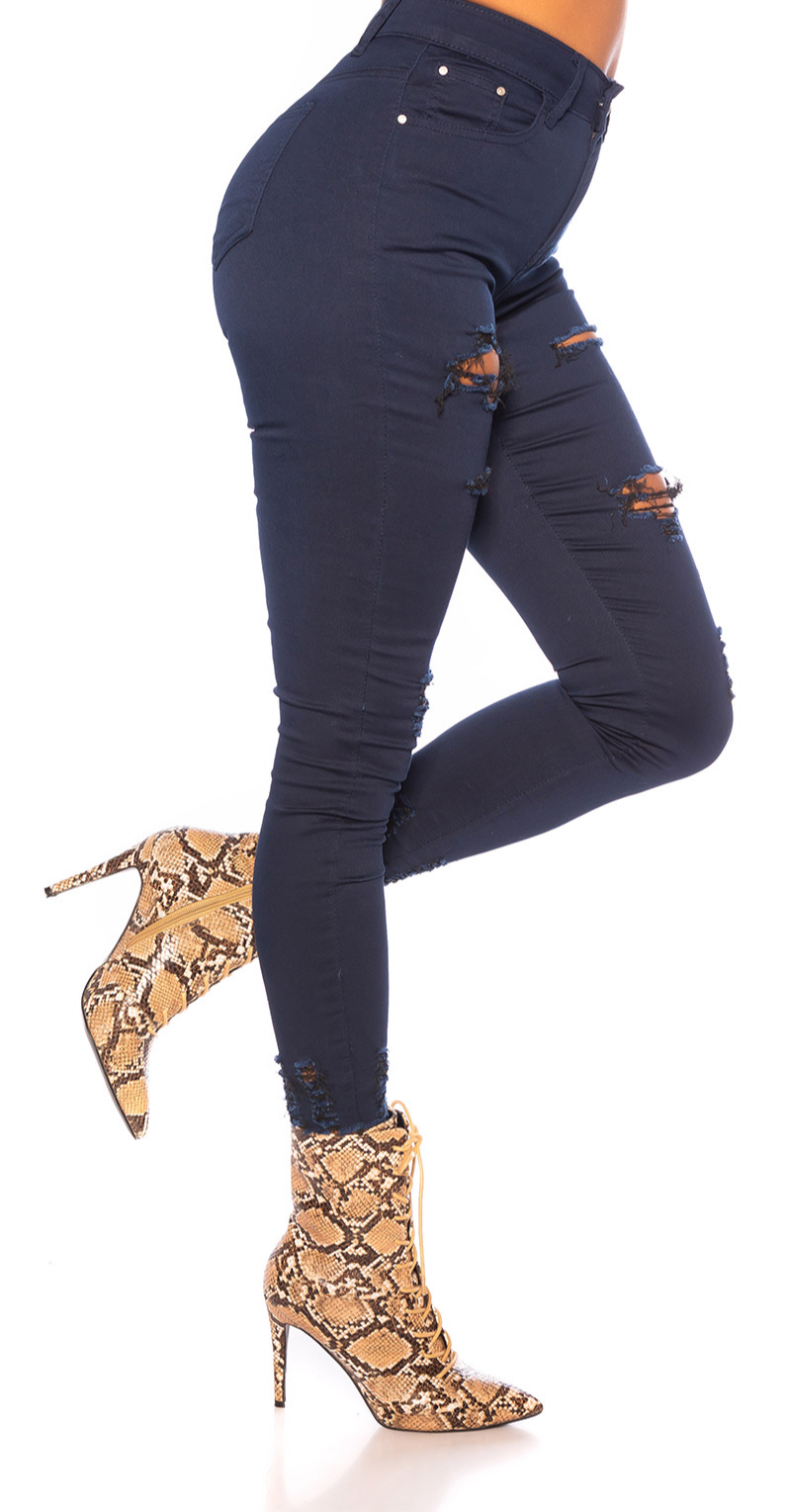 Navy Distressed Jeans