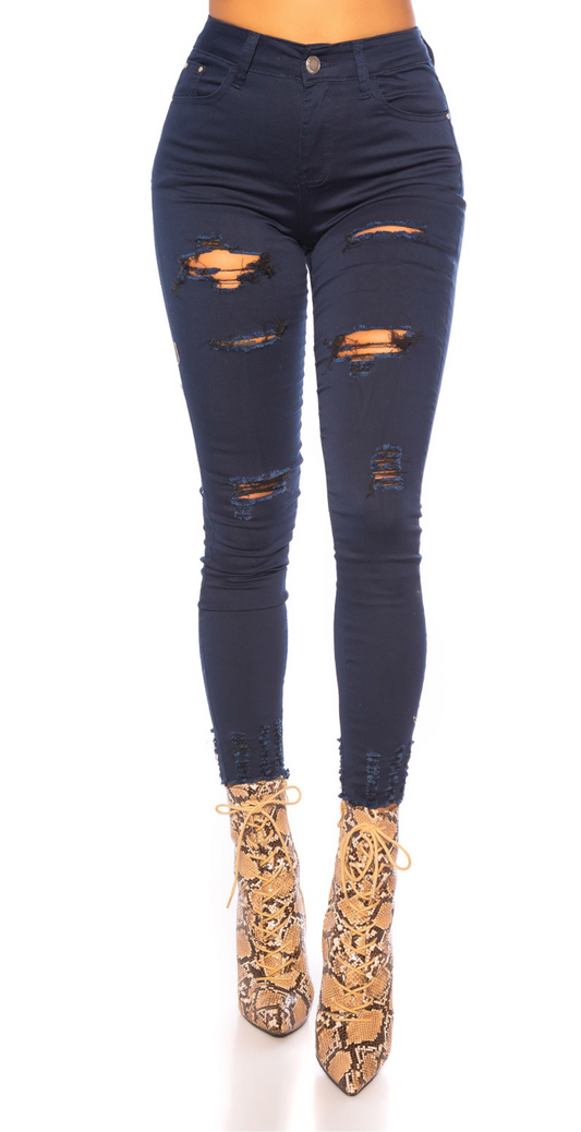 Navy Distressed Jeans